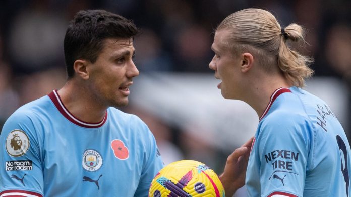 Rodri dan Erling Haaland - Manchester City