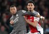 William Saliba mengawal Kylian Mbappe di laga Arsenal vs Real Madrid