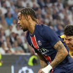 Aksi Bradley Barcola di final Liga Champions PSG vs Inter Milan