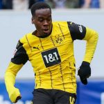 Aksi Jamie Gittens di laga Hoffenheim vs Borussia Dortmund