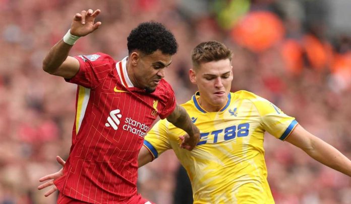 Aksi Luis Diaz di laga Liverpool vs Crystal Palace