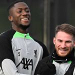 Alexis Mac Allister berlatih bersama Ibrahima Konate