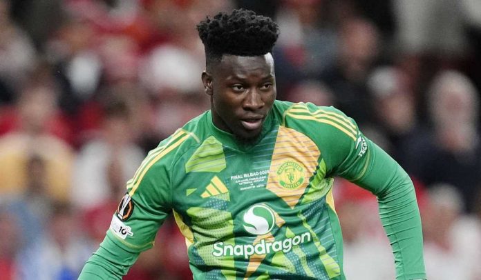 Andre Onana di laga final Liga Europa antara Manchester United vs Tottenham Hotspur