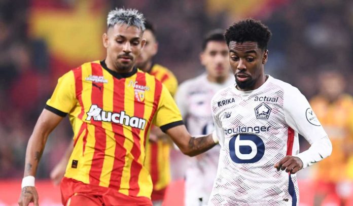 Angel Gomes di laga RC Lens v LOSC Lille