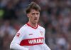 Angelo Stiller di laga St. Pauli 1910 vs VfB Stuttgart