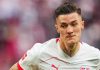 Benjamin Sesko di laga RB Leipzig v VfB Stuttgart