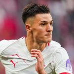 Benjamin Sesko di laga RB Leipzig vs VfB Stuttgart