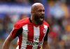 Bryan Mbeumo merayakan golnya di laga Wolverhampton Wanderers v Brentford