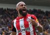 Bryan Mbeumo merayakan golnya ke gawang Wolves