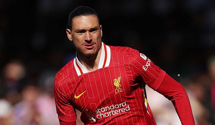 Darwin Nunez di pertandingan Fulham vs Liverpool