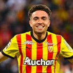 El Aynaoui merayakan golnya di laga Lens vs Monaco