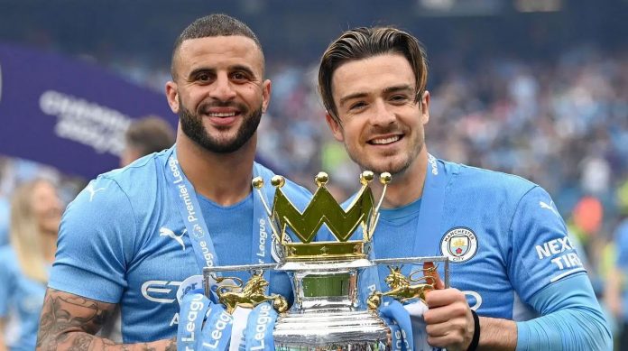Jack Grealish dan Kyle Walker pemain Manchester City