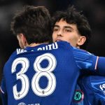 Joao Felix merayakan golnya bersama Marc Guiu