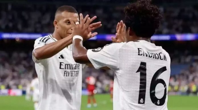 Kylian Mbappe dan Endrick pemain Real Madrid