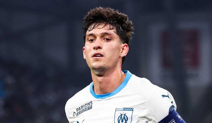 Leonardo Balerdi di laga Olympique de Marseille vs Stade Rennais