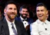 Lionel Messi dan Cristiano Ronaldo duduk bersama di gala Ballon d'Or