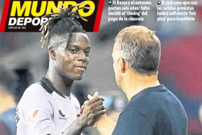 Nico Williams dan Hansi Flick di Sampul Media Spanyol