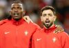 Rafael Leao dan Bruno Fernandes bersama di timnas Portugal