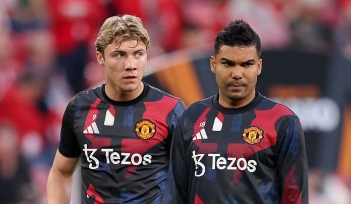 Rasmus Hojlund dan Casemiro jelang laga Manchester United vs Athletic Bilbao