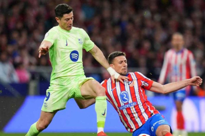 Robert Lewandowski di laga Barcelona kontra Atletico Madrid