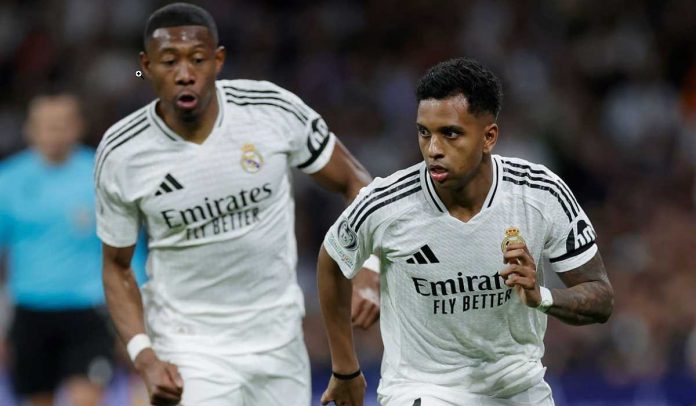 Rodrygo Goes dan David Alaba di laga Real Madrid vs Arsenal