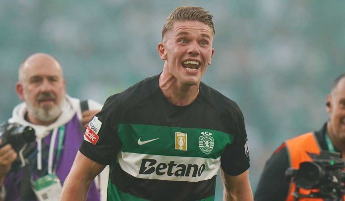 Victor Gyokeres merayakan kemenangan Sporting CP