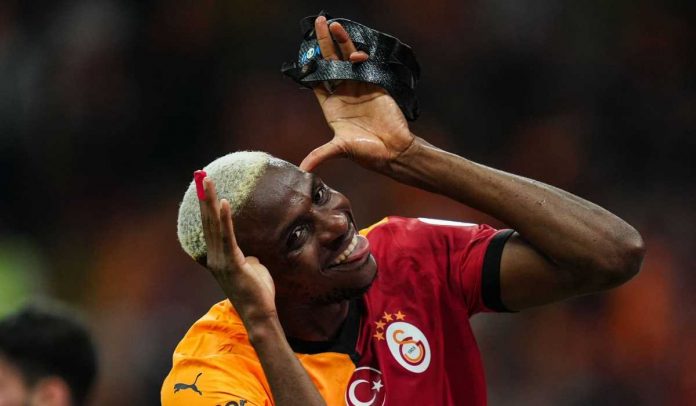 Victor Osimhen merayakan gol untuk Galatasaray