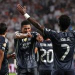 Vinicius Junior merayakan golnya bersama Jude Bellingham