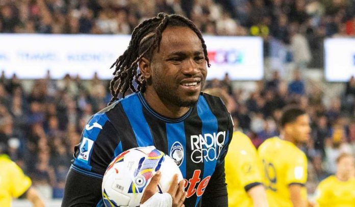 Ademola Lookman merayakan golnya untuk Atalanta