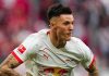 Aksi Benjamin Sesko di laga RB Leipzig vs VfB Stuttgart