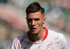 Aksi Benjamin Sesko di laga Werder Bremen vs RB Leipzig