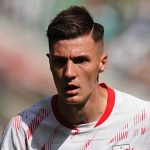 Aksi Benjamin Sesko di laga Werder Bremen vs RB Leipzig
