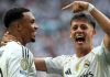 Arda Guler menunjuk kontribusi Trent Alexander-Arnold atas gol Real Madrid ke gawang Juventus