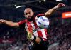 Bryan Mbeumo mengontrol bola di laga Brentford vs ASton Villa