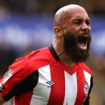 Bryan Mbeumo merayakan golnya ke gawang Brentford