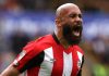 Bryan Mbeumo merayakan golnya ke gawang Wolves
