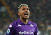 Dodo merayakan gol timnya di laga Udinese vs Fiorentina