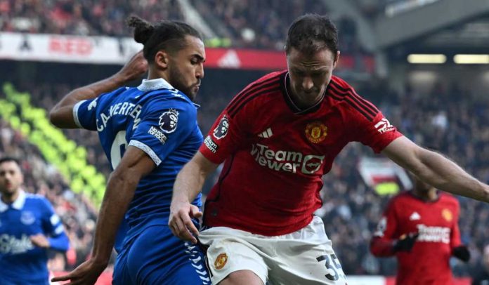 Dominic Calvert-Lewin di laga Everton vs Manchester United