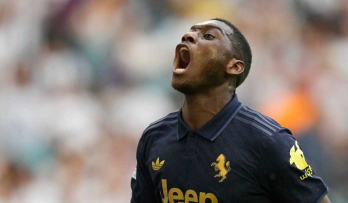 Ekspresi Randal Kolo Muani di laga Real Madrid vs Juventus
