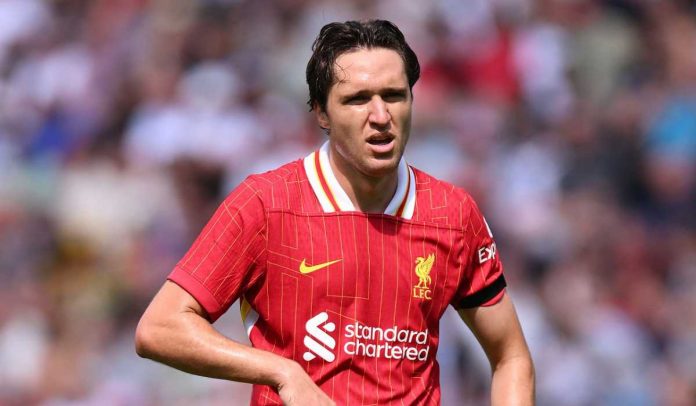 Federico Chiesa di laga pramusim Preston North End vs Liverpool