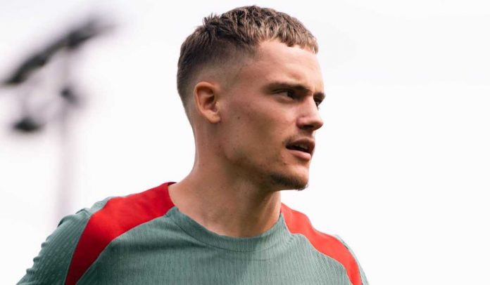 Florian Wirtz saat perkenalan sebagai pemain baru Liverpool