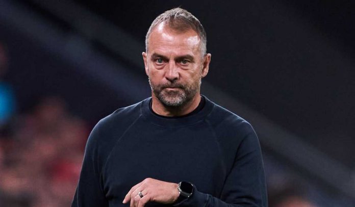 Gestur Hansi Flick di laga Athletic Club vs Barcelona