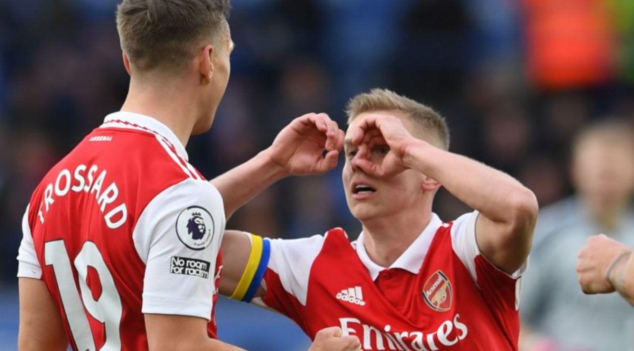 Leandro Trossard dan Oleksandr Zinchenko pemain senior Arsenal