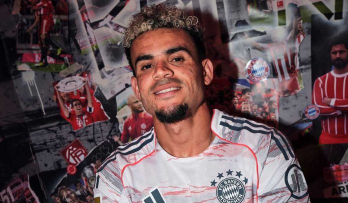 Luis Diaz saat diperkenalkan sebagai pemain baru Bayern