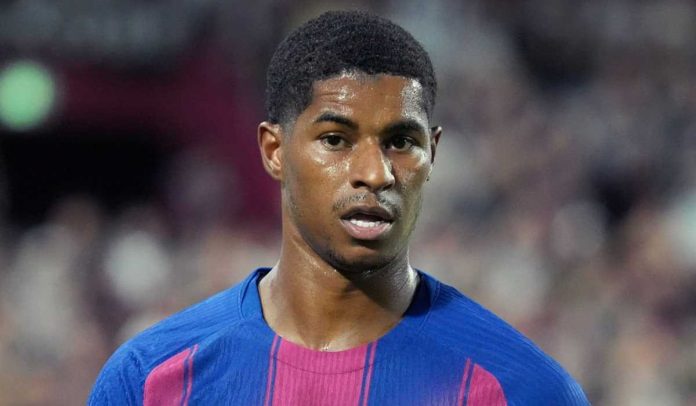 Marcus Rashford saat tampil debut di Barcelona vs Vissel Kobe