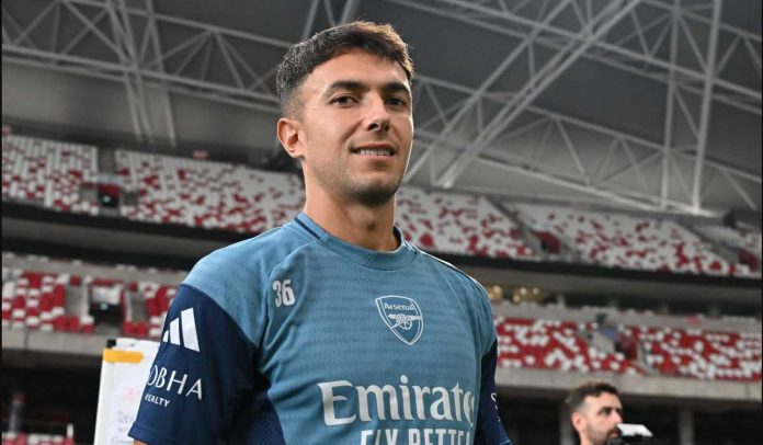 Martin Zubimendi selama tur pramusim Arsenal
