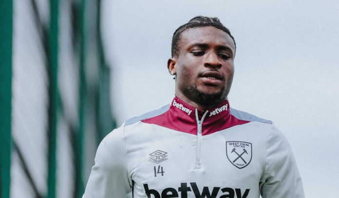 Mohamed Kudus dalam sesi latihan West Ham