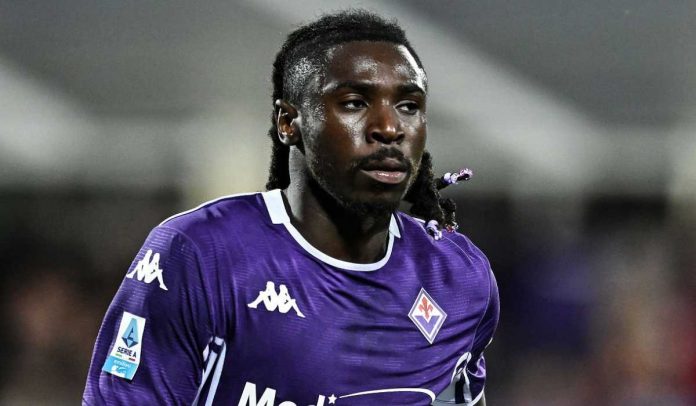 Moise Kean di laga Fiorentina vs Bologna