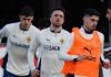 Pedro Neto dan Diogo Jota saat berlatih di timnas Portugal