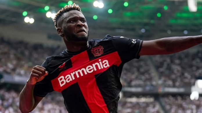 Victor Boniface pemain Bayer Leverkusen